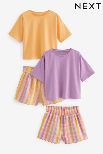 Yellow/Purple Woven Check Pyjamas 2 Pack (3-16yrs) (261599) | £22 - £29