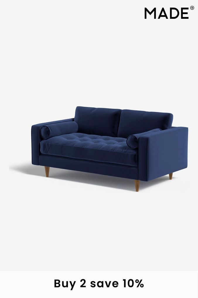 Next navy velvet sofa sale