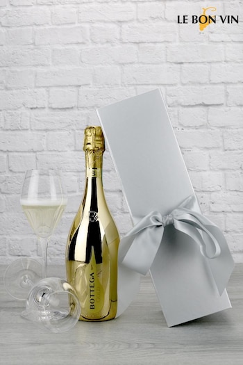 Le Bon Vin Gold Prosecco In Silver Bow Gift Set (262133) | £41