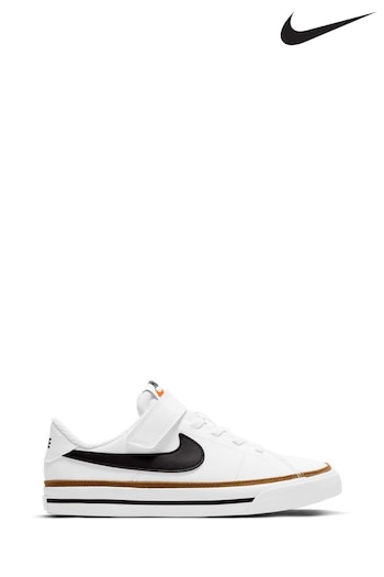 Nike Low White/Black Junior Court Legacy Trainers (262503) | £38