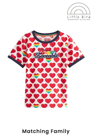 Little Bird by Jools Oliver Red Short Sleeve Raglan Super Loveable Valentine T-Shirt (262861) | £12 - £15