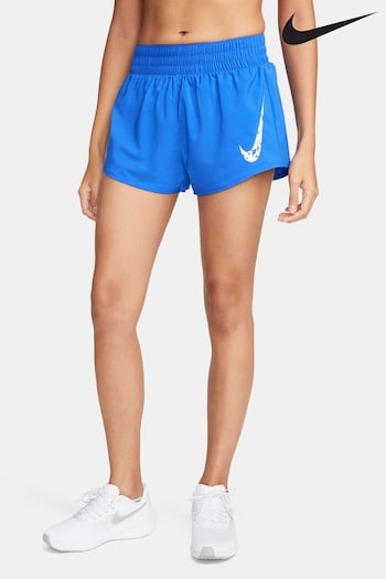 Nike Blue One Swoosh Dri-FIT Running Mid Rise Briefs Lined Shorts (263041) | £38