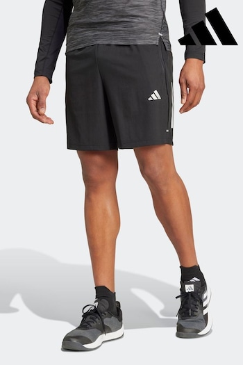 adidas fashion Black Gym+ Training 3-Stripes Woven Shorts (263247) | £35
