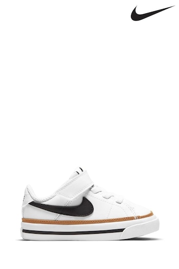 Nike White/Black Infant Court Legacy Trainers (263404) | £30