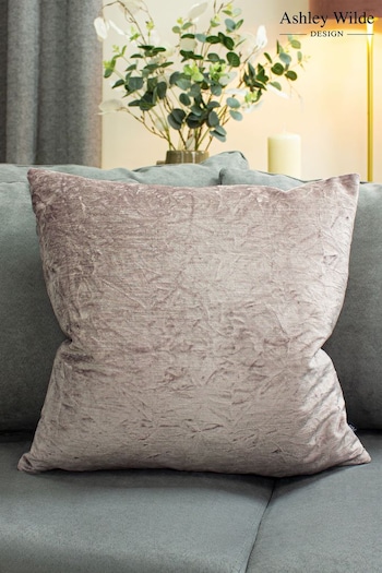 Ashley Wilde Vintage Pink Kassaro Crushed Velvet Feather Filled Cushion (263446) | £37