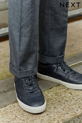 Navy Blue Lace Up Low Trainers (263645) | £32