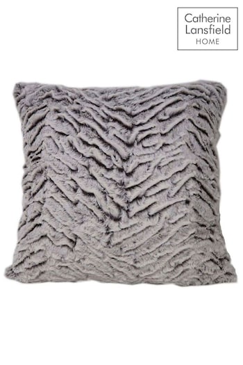 Catherine Lansfield Grey Wolf Faux Fur Cushion (263997) | £16