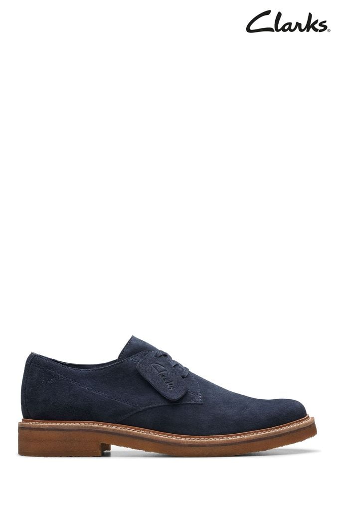 Clarks mens hotsell blue suede shoes