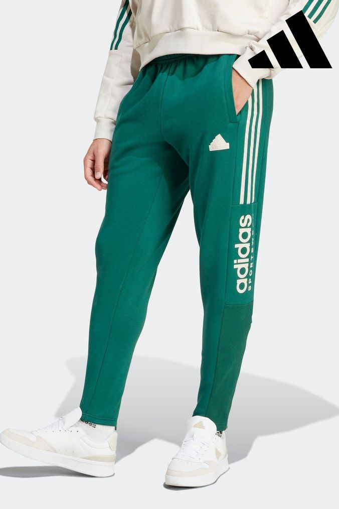 Buy Men s Adidas Green Joggers Online Next UK