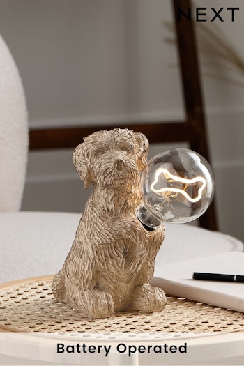 Wood Charlie The Cockapoo Dog Battery Operated Feature Light (265320) | £20
