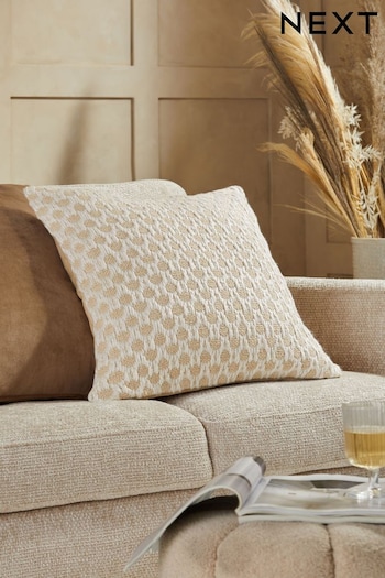 Light Natural Finn Geometric Textured Cushion (265580) | £18