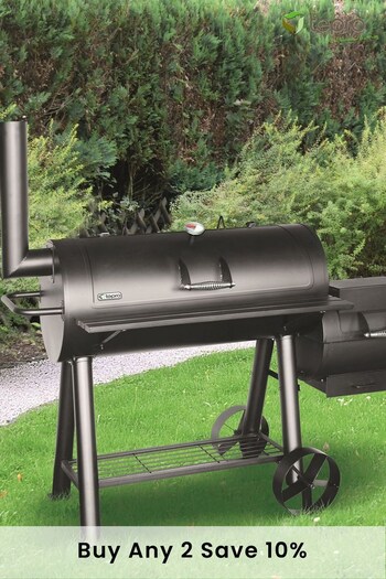 Tepro Black Garden Milwaukee Charcoal Offset BBQ Pit Smoker (265924) | £790
