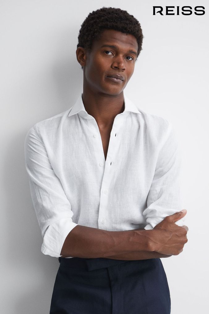 Men s Black Linen Shirts Next Official Site