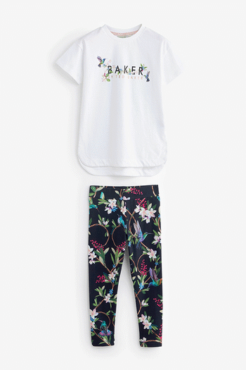 Baker by Ted Baker Navy Graphic T-Shirt and junior Legging Set (266218) | £33 - £40