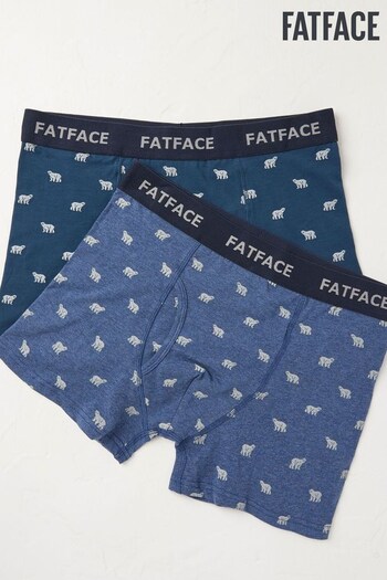 FatFace Blue Printed Boxers 2 Packs (266351) | £22