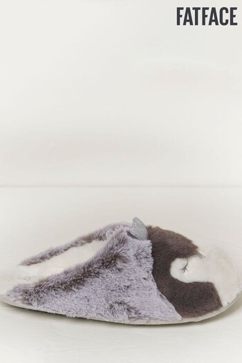 FatFace Grey Penelope Penquin Queen Slippers (267125) | £29.50