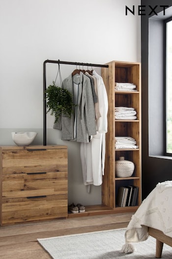 Dark Bronx Oak Effect Chest of Drawers with Hanging Rail and Shelving (267192) | £499