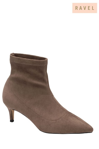 Ravel Brown Imi Suede Sock Ankle Boots FLAT (267243) | £65