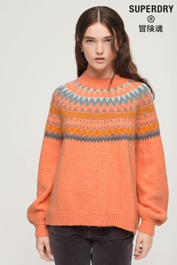 Superdry Orange Slouchy Pattern Knit Jumper (267256) | £55
