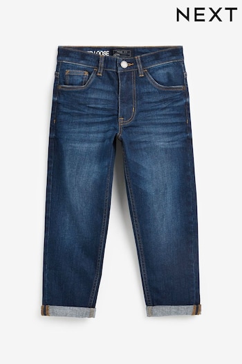 Blue Tapered Loose Fit Cotton Rich Stretch Jeans cargo (3-17yrs) (267259) | £11 - £16