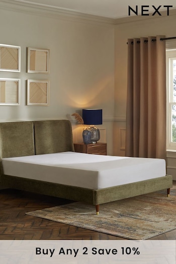Plush Chenille Moss Green Flinton Upholstered Bed Frame (267348) | £699 - £799