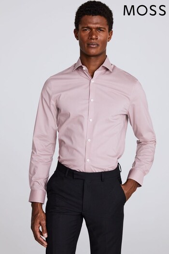 MOSS Slim Fit Pink Stretch Shirt (267421) | £35