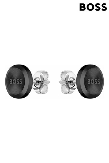 BOSS Black Jewellery Gents Yann Etched Logo Stud Earrings (267861) | £59