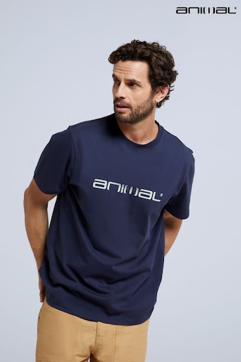 Animal Mens Blue Leon Organic Oversized T-Shirt (268192) | £20