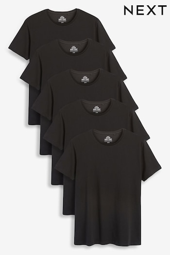 Black Slim Fit T-Shirts 5 Pack (268215) | £37