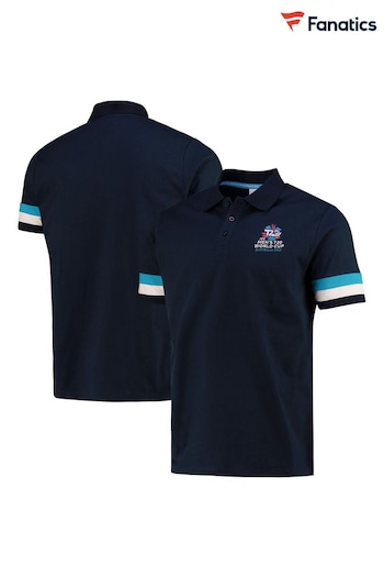 Fanatics Mens Blue ICC T20 World Cup Core Logo Polo T-Shirt (268683) | £30
