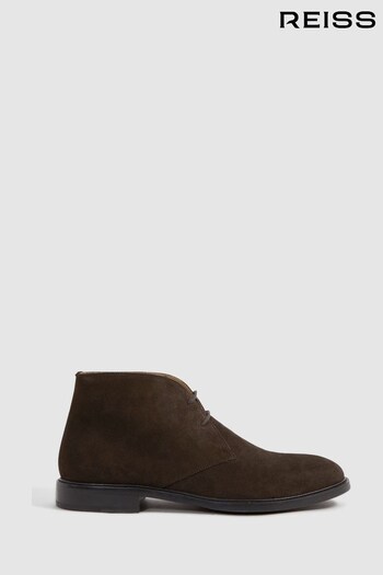 Reiss Dark Brown Garrett Suede Chukka high Boots (268854) | £188