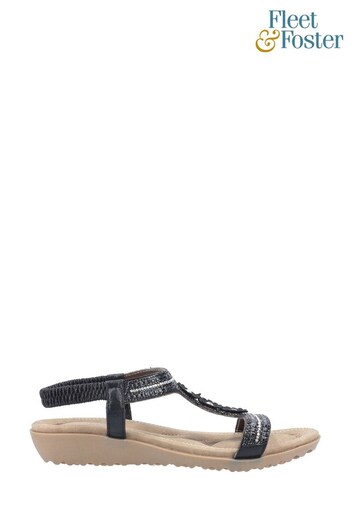 Fleet & Foster Black Tabitha Slip On Sandals (268939) | £16.50