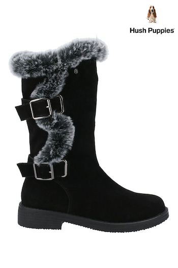 Hush Puppies Black Megan Ladies Mid Boots (268953) | £125