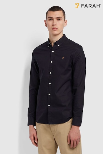 Farah Navy Blue Brewer Long Sleeve Shirt (269063) | £65