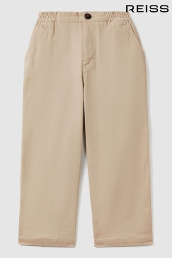 Reiss Stone Colter Teen Elasticated Waist Cotton Blend Trousers (269193) | £46