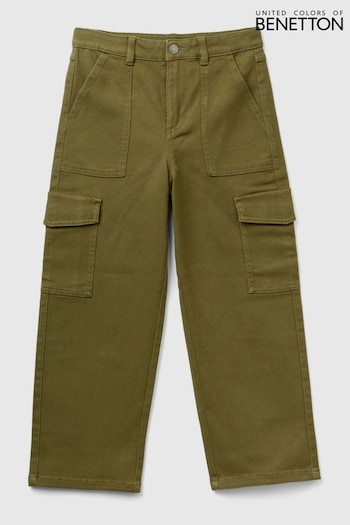 Benetton Green Straight Leg Cargo Anaya Trousers (269362) | £38