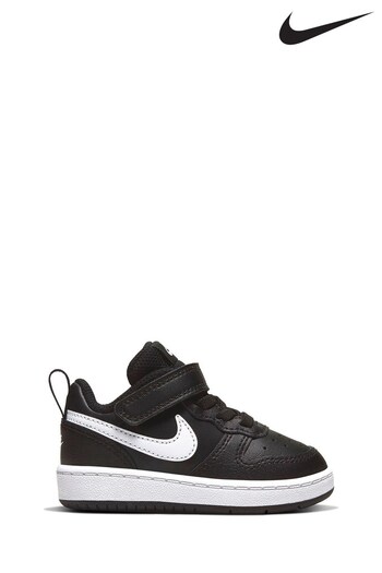 Nike Black/White Court Borough Low Infant Trainers (269448) | £30