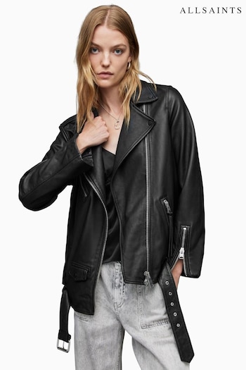 AllSaints Black Billie Biker Jacket (26P368) | £399