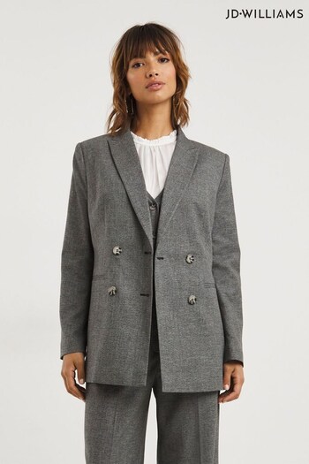 JD Williams Grey Charcoal Marl Double Breasted Blazer (270431) | £65