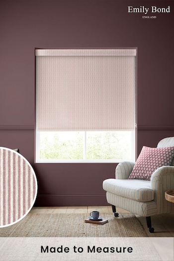 Emily Bond Raspberry Oscar Stripe Made to Measure Roller Blinds (270439) | £58