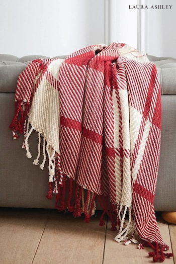 Laura Ashley Cranberry Red Dylan Throw (270476) | £55