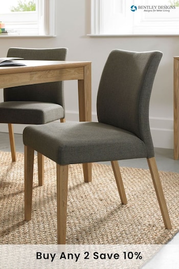 Bentley Designs Set of 2 Khaki Green Bergen Upholstered Dining Chairs (270661) | £350