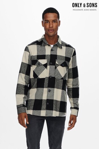 Only & Sons Black Check Overshirt (270959) | £36