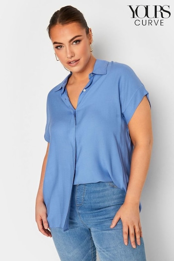 Yours Curve Blue Button Through Shirt (270986) | £25