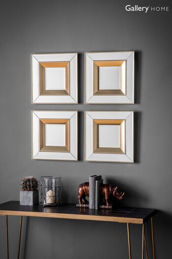 Gallery Home Set of 4 Glass Phantom Square Bevelled Mirrors (271344) | £110