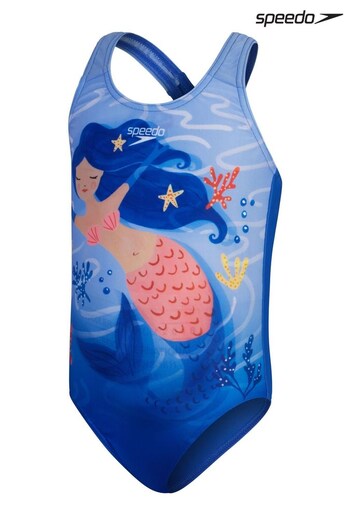 Speedo Stone Blue Digital Printed Swimsuit (271661) | £14