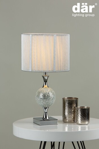 Dar Lighting Silver Elsa Table Lamp (271678) | £45