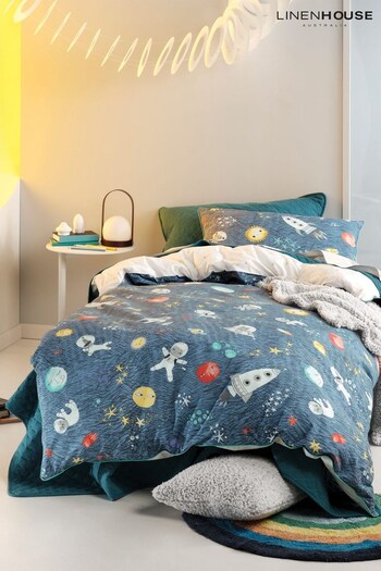 Linen House Kids Multi Space Race Duvet Cover and Pillowcase Set (271769) | £28 - £50