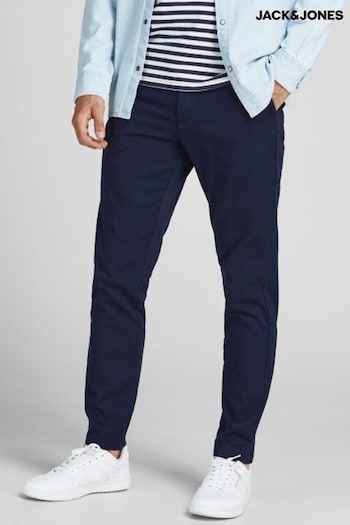 JACK & JONES Blue Slim Fit Chino Trousers Skinn (272132) | £25