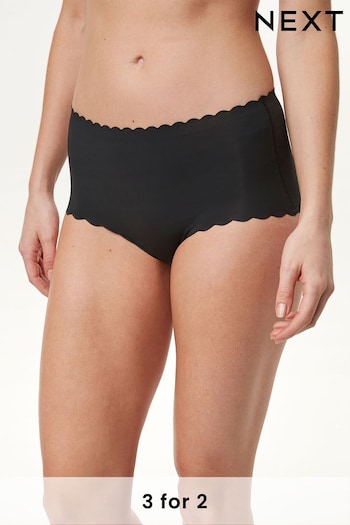 Black Midi No VPL Scallop Edge Knickers (272148) | £9